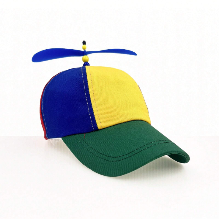 1pc Classic Cute Spiral Propeller Patchwork Baseball Cap For Men And Women, Suitable For Parties, Dates, Travel, Sports, Etc.