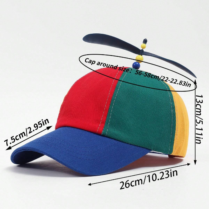 1pc Classic Cute Spiral Propeller Patchwork Baseball Cap For Men And Women, Suitable For Parties, Dates, Travel, Sports, Etc.