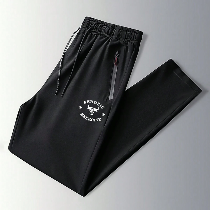 Men's Quick-Dry Sports Pants, Men's New Weave, Lightweight And Breathable Sports & Casual Trousers With Elastic Cuffs