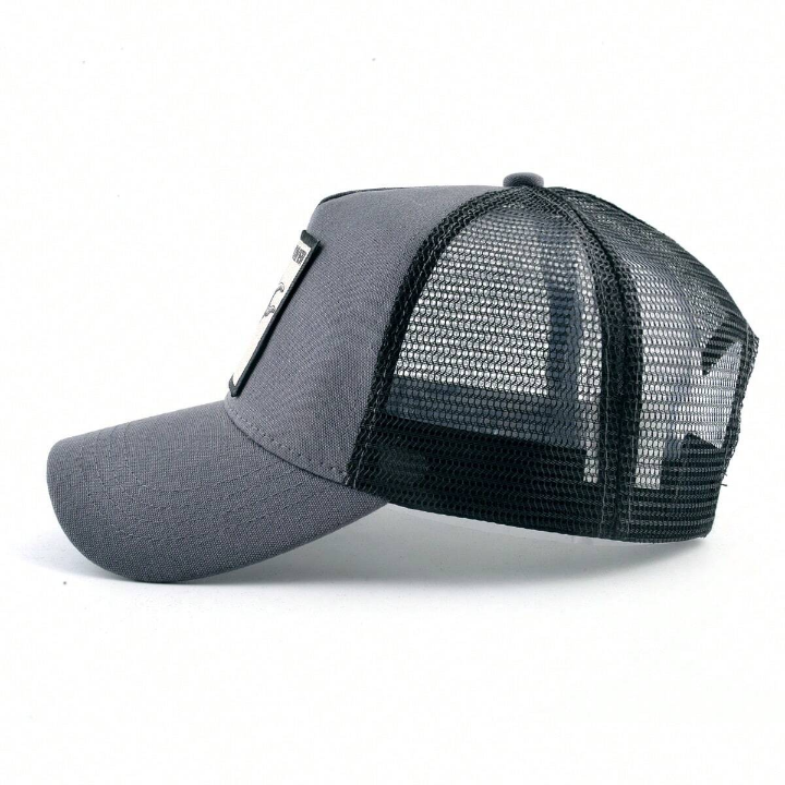 1pc Unisex Bull Embroidered Patch Mesh Cap Trucker Hat For Couples, Suitable For Daily, Casual And Outdoor Activities