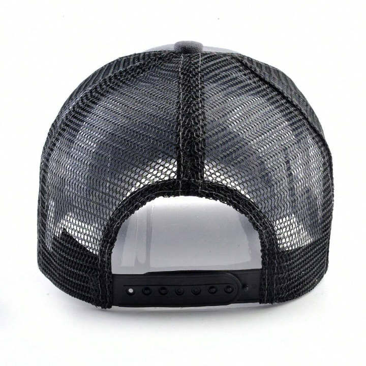 1pc Unisex Bull Embroidered Patch Mesh Cap Trucker Hat For Couples, Suitable For Daily, Casual And Outdoor Activities