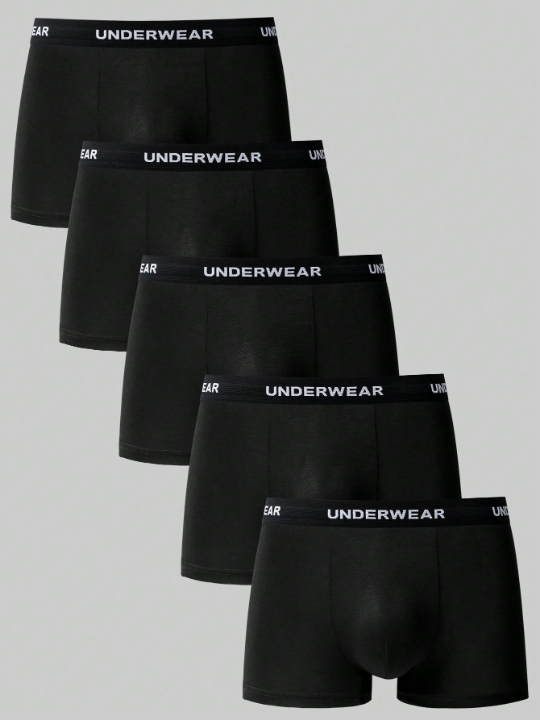 Men's 5-Pack Letter Waistband Boxer Briefs