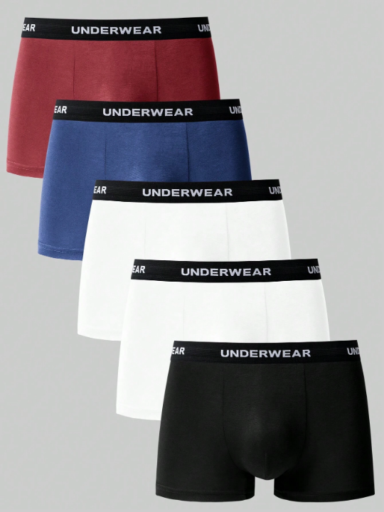 Men's 5-Pack Briefs With Letter Printed Waistband