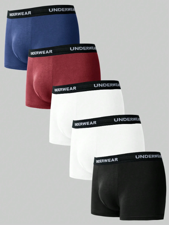 Men's 5-Pack Briefs With Letter Printed Waistband