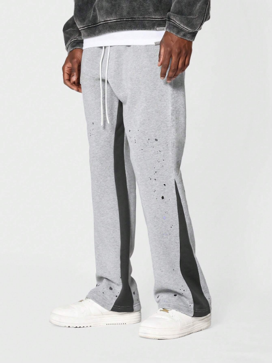 SUMWON Flare Fit Jogger With Paint Print