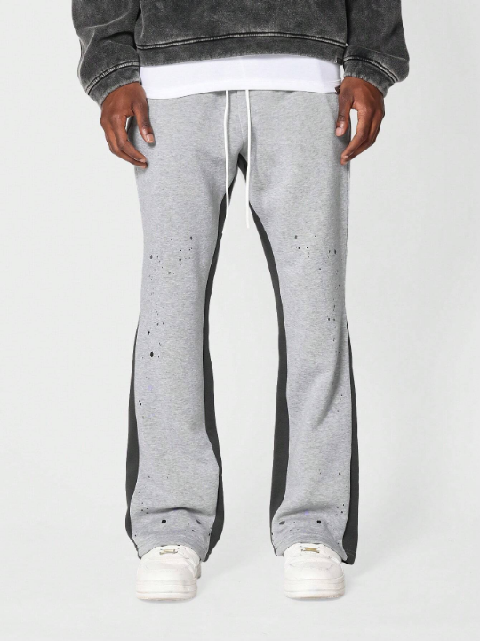 SUMWON Flare Fit Jogger With Paint Print