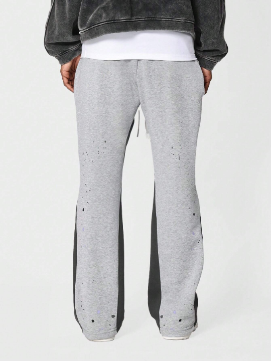 SUMWON Flare Fit Jogger With Paint Print