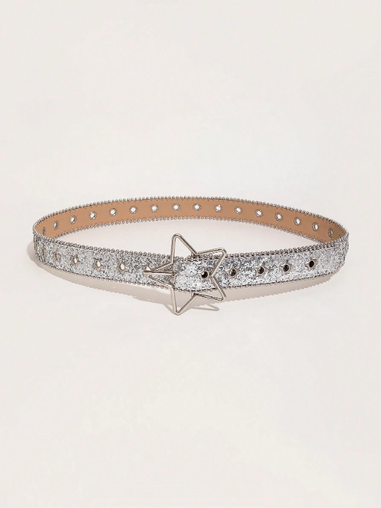 1pc Women's Fashionable Punk Style Star Cutout Waist Belt For Music Festival Punk Series