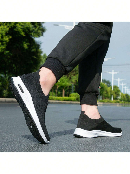 Men's Slip On Walking Shoes Lightweight Casual Running Sneakers Athletic Casual Gym Knit Sock Sneakers