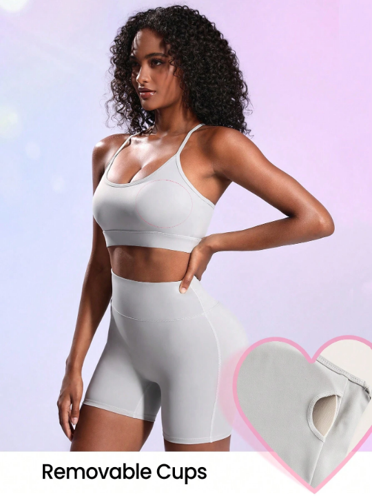 Sport Lifespree Women's Summer Elegant Camisole Top And Shorts Casual Sport Yoga Outfit