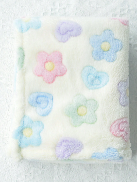 1pc Newborn Baby Plush Swaddle Blanket, Super Soft Warm Breathable Receiving Blanket For Infant Toddler Crib Stroller, Unisex