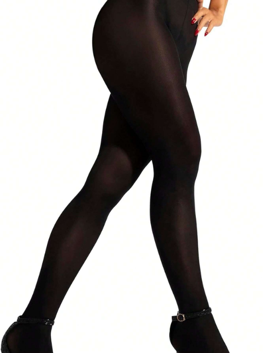 1pc Women's Elastic Opaque Tights & Casual Pantyhose