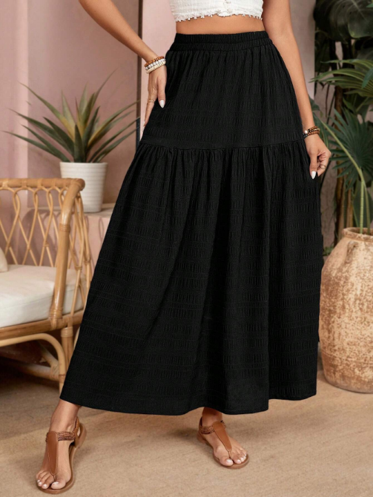 VCAY Ladies' Long Loose Midi Skirt