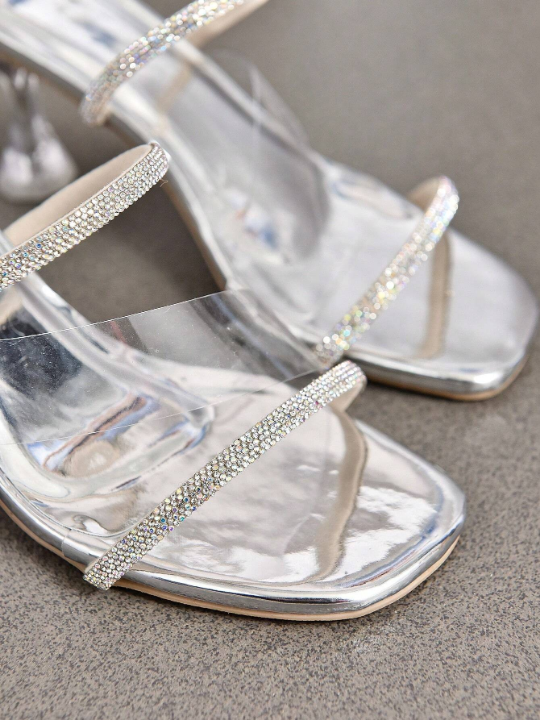 Fashionable, Comfortable And Gorgeous Ladies' High Heel Sandals With Crystal Heels - Perfect For Banquets Or Daily Wear