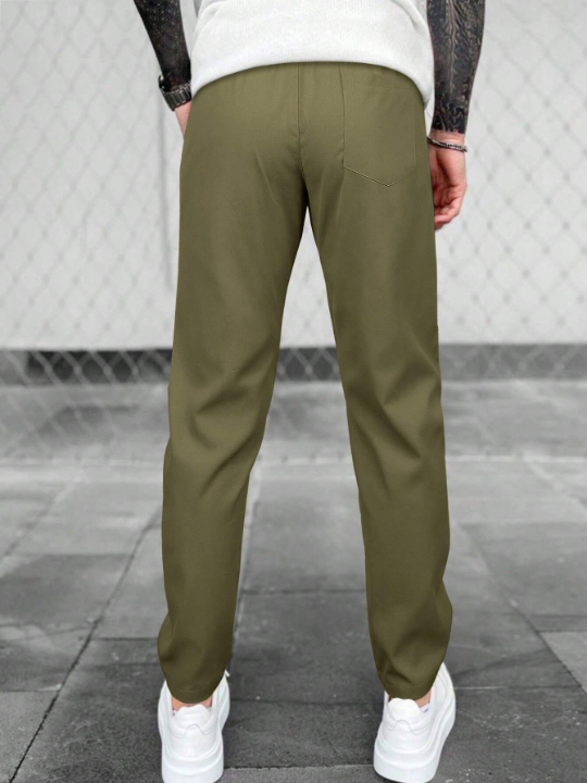 Manfinity Basics Men Solid Drawstring Waist Pants