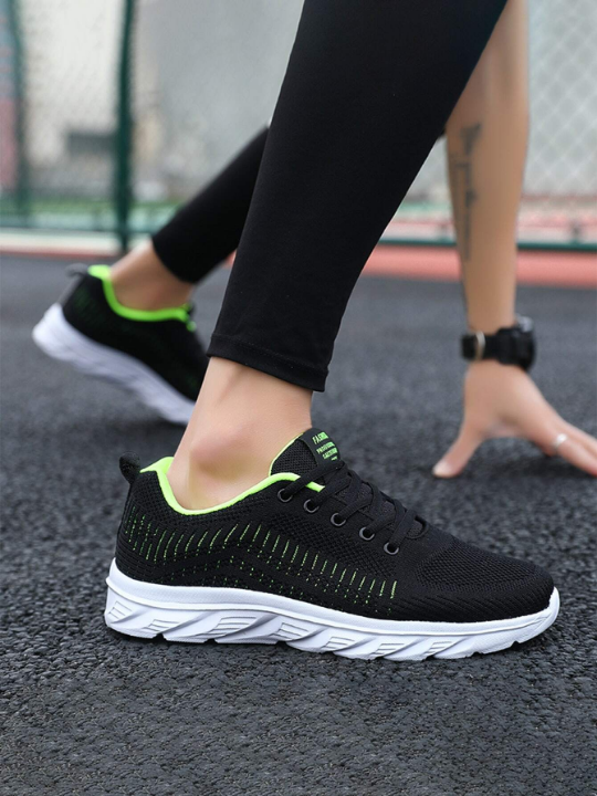 Men's Plus Size Breathable Sport Shoes, Comfortable Mesh Fabric Walking Shoes, Casual Athletic Shoes Of Minimalist & Vintage Style