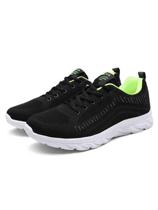 Men's Plus Size Breathable Sport Shoes, Comfortable Mesh Fabric Walking Shoes, Casual Athletic Shoes Of Minimalist & Vintage Style