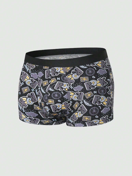 4pcs Men's Printed Boxer Briefs