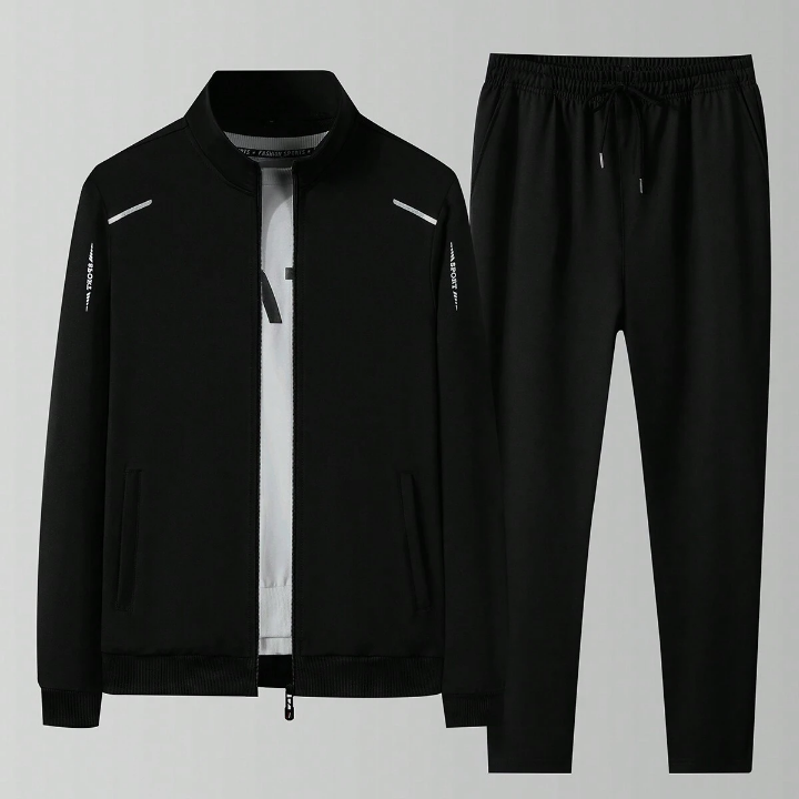 Men's Spring And Autumn Stand Collar Cardigan Sports Suit