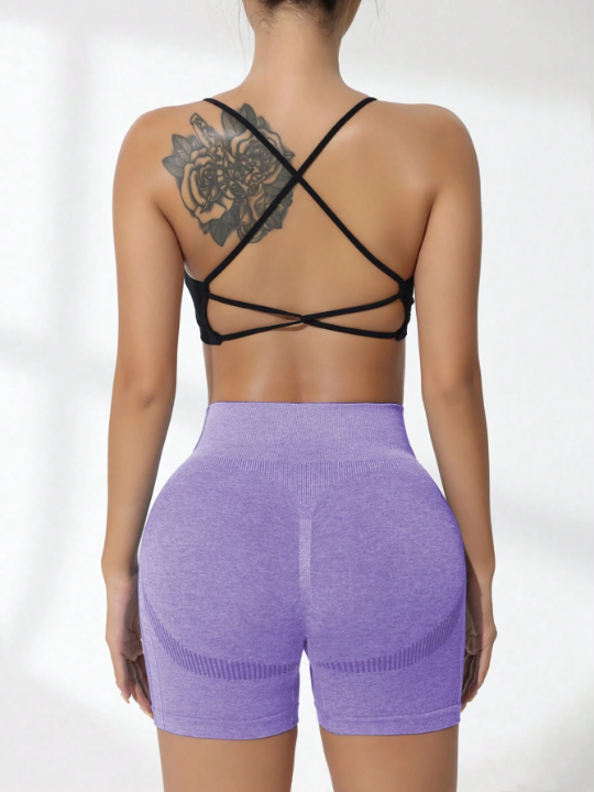 High Waist Seamless Athletic Shorts