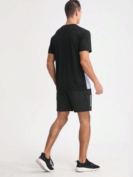 Men's Summer Quick Dry Gradient Short Sleeve Loose Fitness Running Sports T-Shirt Basic T Shirt