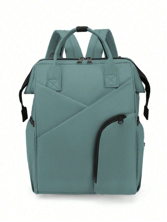 1 Piece Of Autumn And Winter New Solid Color Simple Atmosphere, Large Capacity Waterproof Backpack, Handbag Mommy Bag