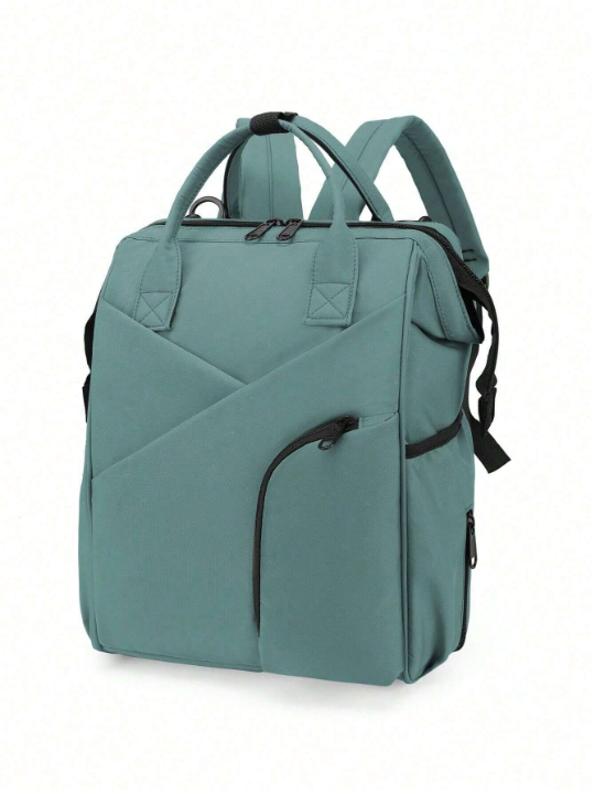 1 Piece Of Autumn And Winter New Solid Color Simple Atmosphere, Large Capacity Waterproof Backpack, Handbag Mommy Bag