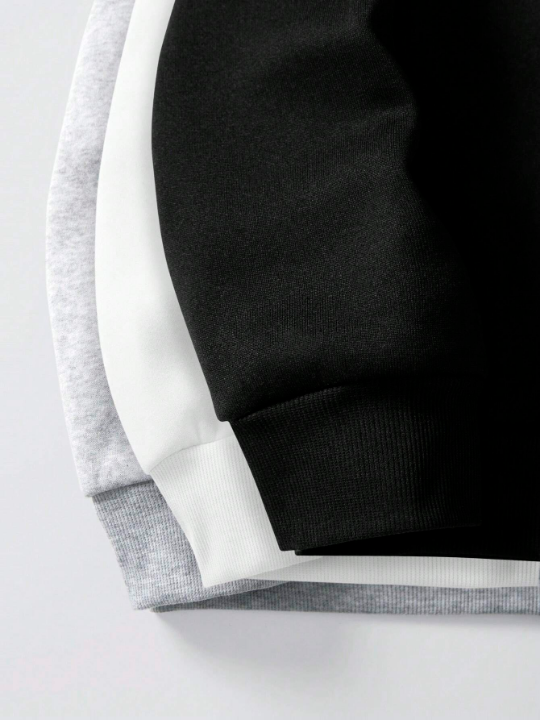 Men's Solid-Colored Stand Collar Front Zipper Sweatshirt