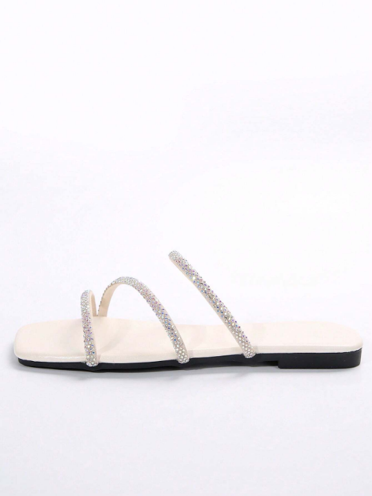 Women's Beige Flat Sandals, Summer Latest Style, Versatile Fashionable Fairy Style, High-End Feel