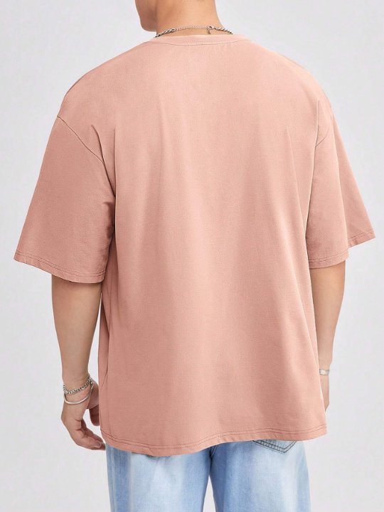 Manfinity Hypemode Loose Fit Men's Solid Color Drop Shoulder T-Shirt