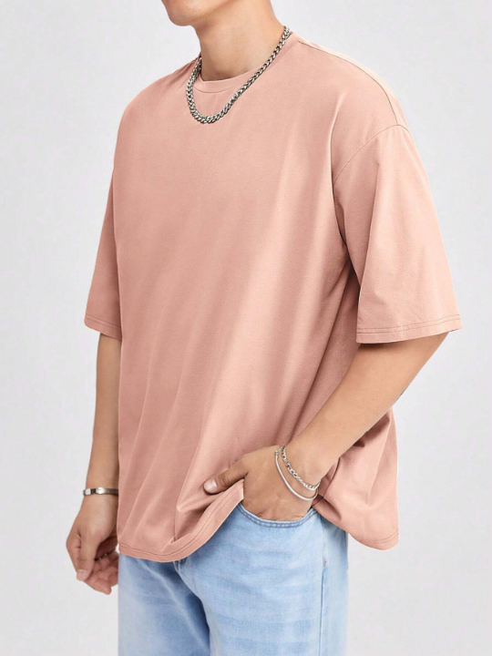 Manfinity Hypemode Loose Fit Men's Solid Color Drop Shoulder T-Shirt