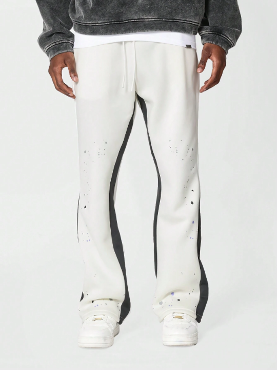 SUMWON Flare Fit Jogger With Paint Print