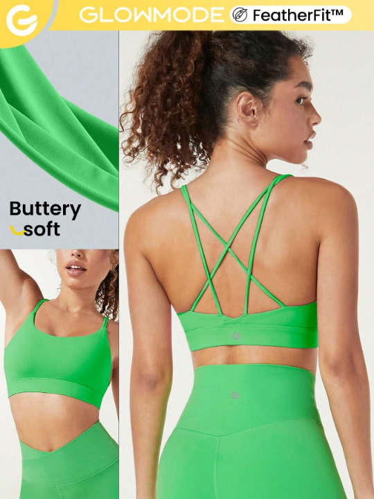 GLOWMODE FeatherFit Strappy Back Sports Bra