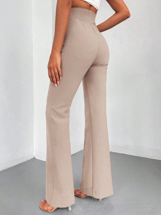 Solid Flare Leg Pants