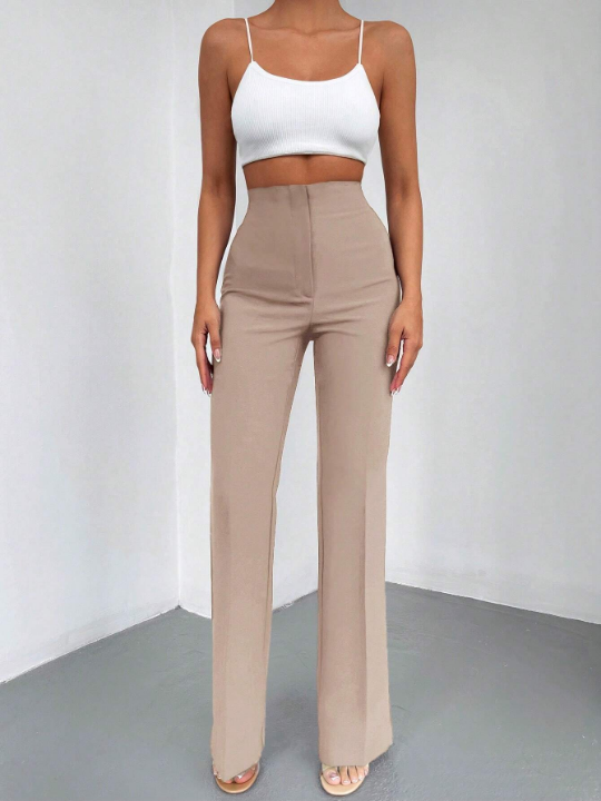 Solid Flare Leg Pants