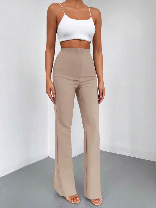 Solid Flare Leg Pants