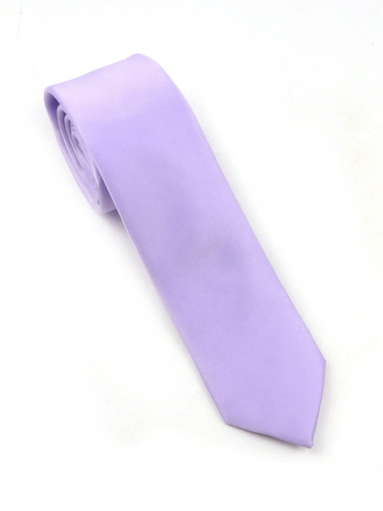 1pc Solid Color Men's Polyester Tie, 6cm Slim And Soft Texture, Suitable For Daily Work, Wedding, Dinner Party