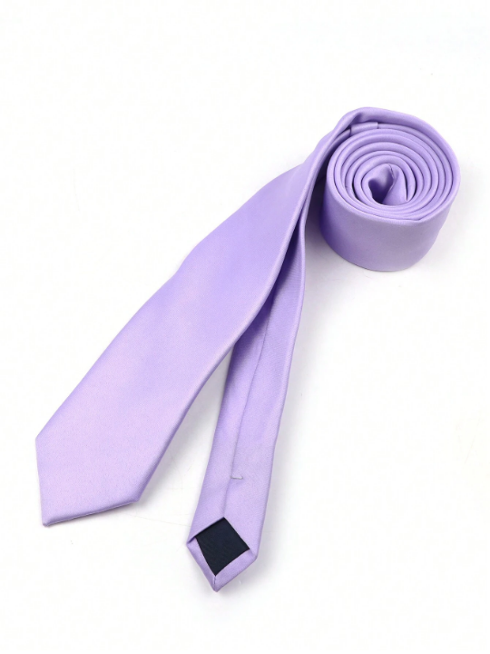 1pc Solid Color Men's Polyester Tie, 6cm Slim And Soft Texture, Suitable For Daily Work, Wedding, Dinner Party