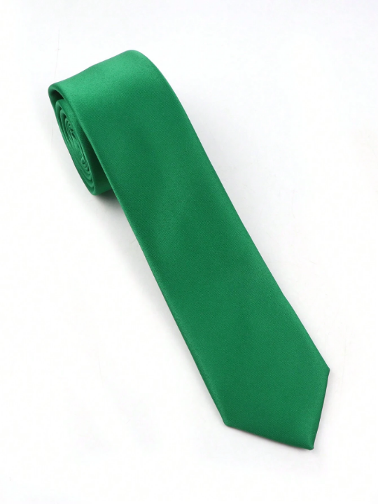 1pc Classic Men's Solid Color 6cm Skinny Tie, Soft And Comfortable Polyester Material, Perfect For Daily Wear, Work, Wedding And Formal Occasions