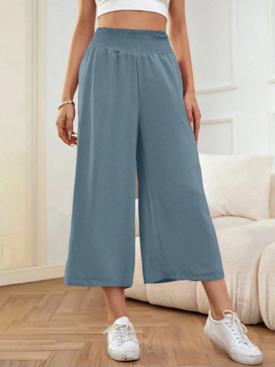 LUNE Loose Elastic Waist 7/8 Length Casual Pants