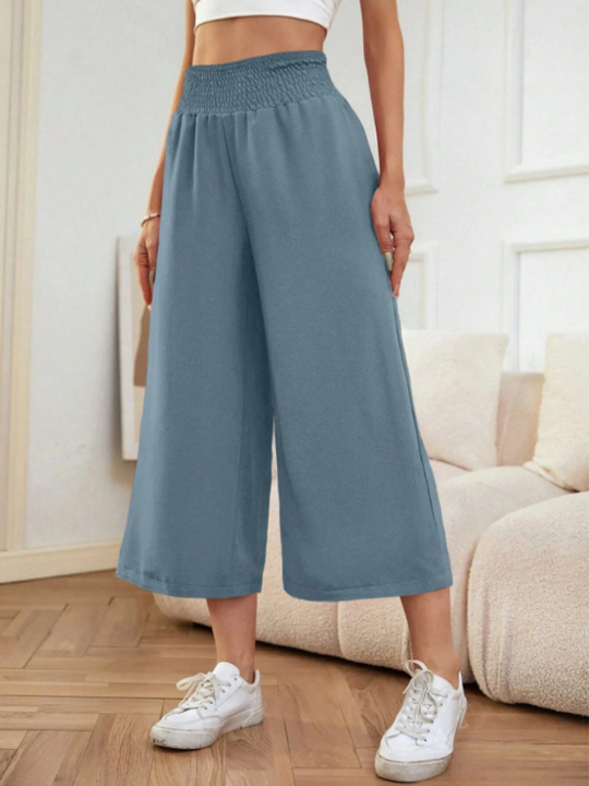 LUNE Loose Elastic Waist 7/8 Length Casual Pants