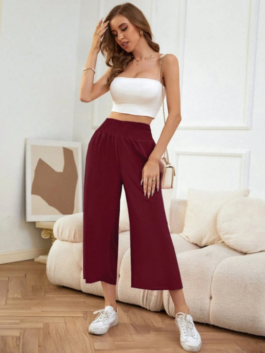 LUNE Loose Fit Elastic Waist Capri Pants