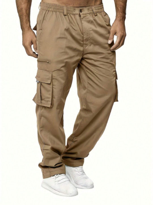 Men Flap Pocket Side Cargo Pants