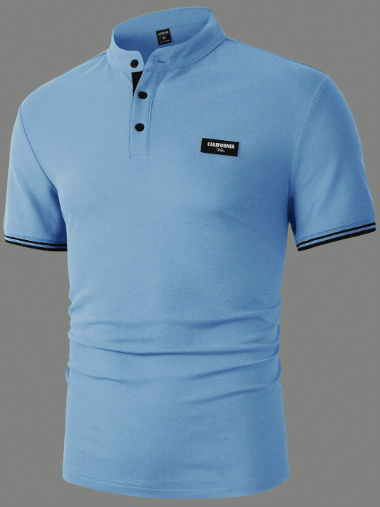 Manfinity Homme Men's Casual Blue Polo Shirt