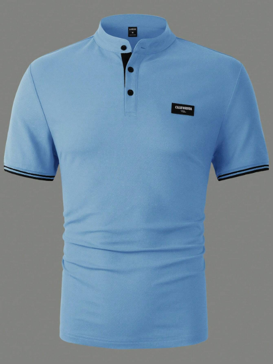 Manfinity Homme Men's Casual Blue Polo Shirt