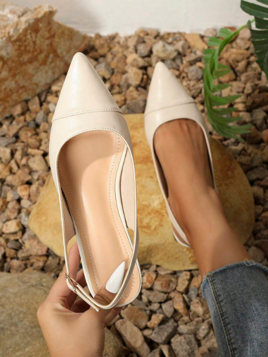 New Pointed Toe Flat, Vintage Style Comfortable & Elegant Hollow Out Backless Loafers For Women, Casual