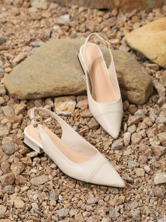 New Pointed Toe Flat, Vintage Style Comfortable & Elegant Hollow Out Backless Loafers For Women, Casual