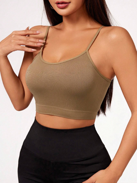 Yoga Trendy Women's Seamless Solid Color Sports Camisole Vest