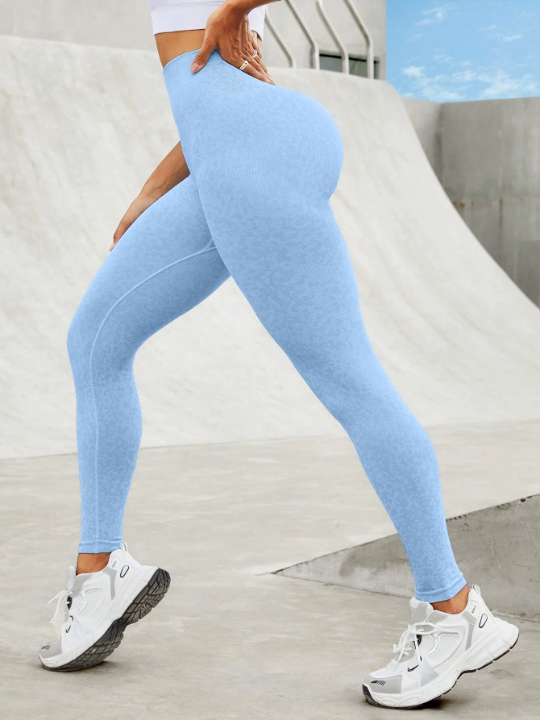 Solid Color High Waist Sports Leggings