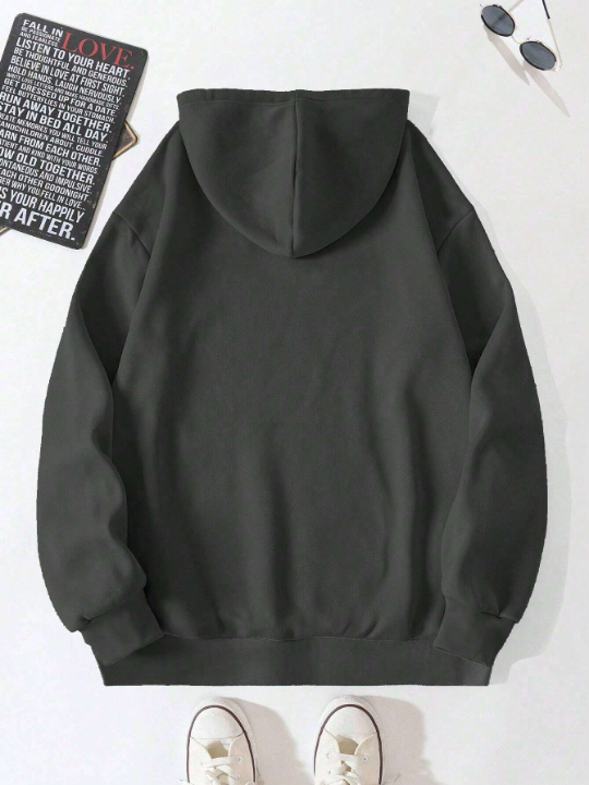 Manfinity Hypemode Men's Hooded Sweatshirt With Bear Embroidery And Fleece Lining